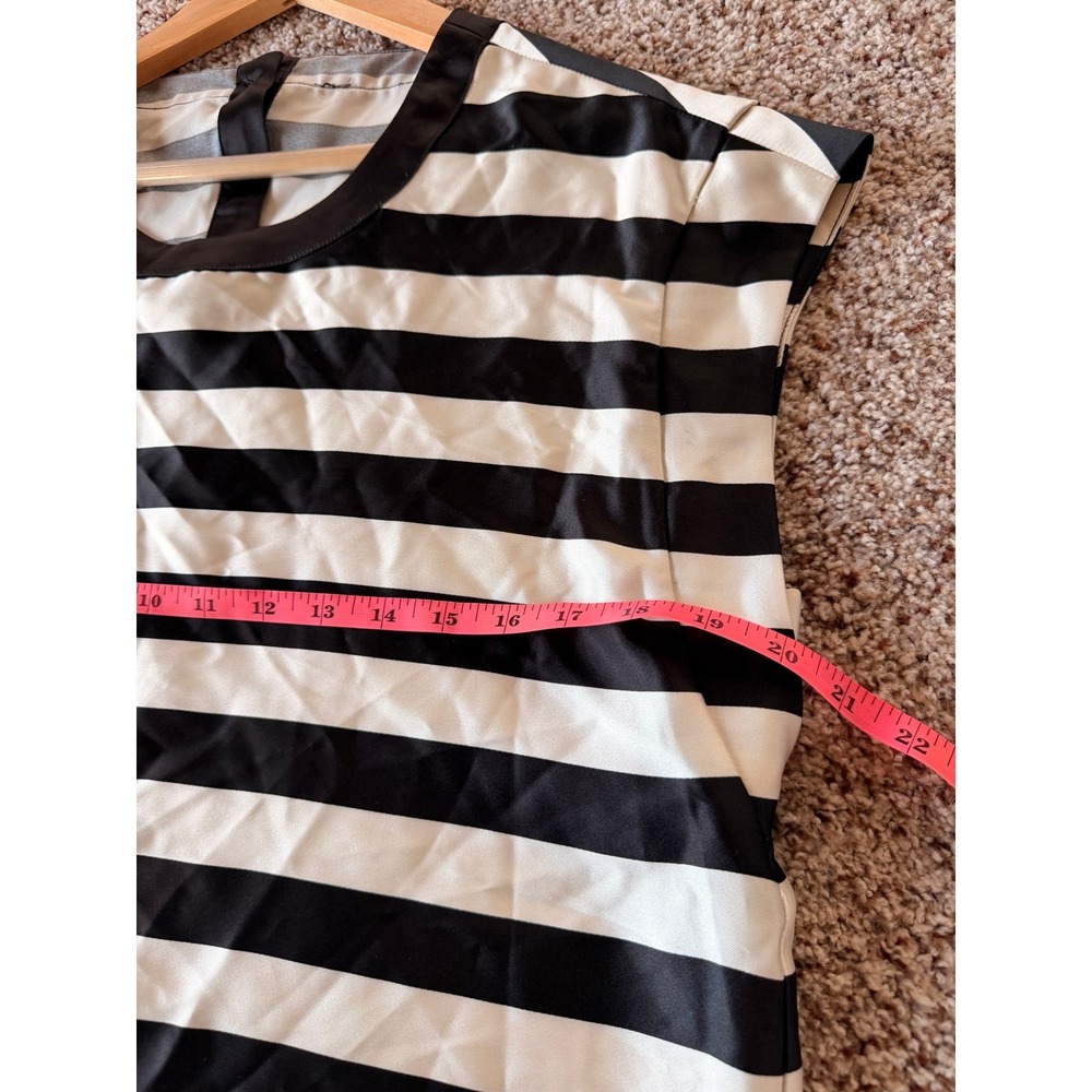 Black White Striped‎ Sleeveless Top Tunic Blouse Womens Size M Nordstroms - Picture 4 of 7